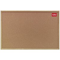 Nobo Classic Noticeboard, Cork, Natural Oak Finish, W1800xH1200mm