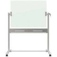 Nobo Diamond Glass Board, Mobile, W1200xH900mm, White Nobo Diamond Glass Board, Mobile, W1200xH900mm, White