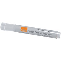 Nobo Glass Whiteboard Marker, White, Pack of 4 Nobo Glass Whiteboard Marker, White, Pack of 4