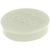 Nobo Whiteboard Magnets, 38mm, White, Pack of 10