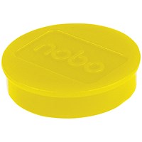 Nobo Whiteboard Magnets, 38mm, Yellow, Pack of 10