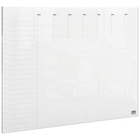 Nobo Transparent Acrylic Mini Weekly Desktop Whiteboard, Frameless, A4