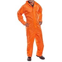 Beeswift Nylon B-Dri Coveralls, Orange, Medium