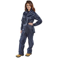 Beeswift Nylon B-Dri Weatherproof Suit, Navy Blue, 4XL