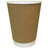 Kraft Ripple Cup, 341ml, Pack of 500