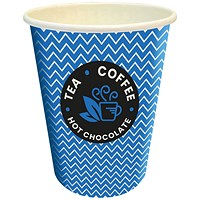 Cup 8oz Hot Drink Blue (Pack of 50)