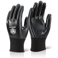 Beeswift Nitrile Fully Coated Polyester Black, Medium