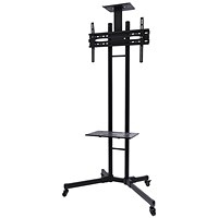 Neomounts By Newstar Portable TV Floor Stand, Suitable for 32-70" TVs, Adjustable Height and Tilt, Black