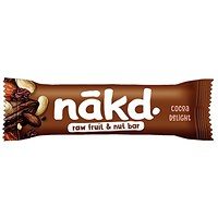 Nakd Gluten Free Cocoa Delight Snack Bar, 35g, Pack of 18