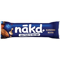 Nakd Blueberry Muffin Bars, 35g, Pack of 18