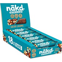 Nakd Gluten Free Salted Caramel Snack Bar, 35g, Pack of 18