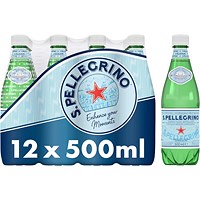 San Pellegrino Sparkling Mineral Water 500ml Bottles Pack of 12