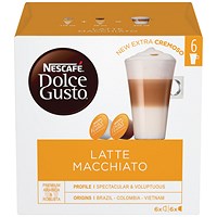 Nescafe Dolce Gusto Latte Macciato Capsules, 16 Capsules, Pack of 3