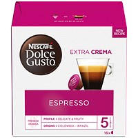 Nescafe Dolce Gusto Espresso Capsules, 16 Capsules, Pack of 3