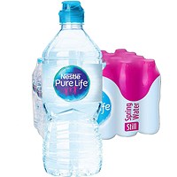 Nestle Pure Life Water, Plastic Sport Cap Bottles, 750ml, Pack of 15