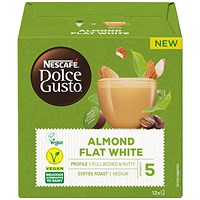 Nescafe Dolce Gusto Almond Flat White Capsules, 12 Capsules, Pack of 3