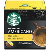 Starbucks Veranda Blend Americano Dolce Gusto Capsules, 12 Capsules, Pack of 3