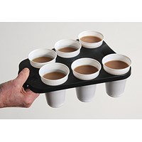 Acorn Vending Cup Tray, Plastic, 6 Cup Capacity, Black