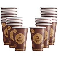 Belgravia Paper Vending Cups, 255ml, Brown, Pack of 50