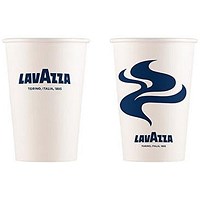 Lavazza Single Walled Cups, 341ml, White & Blue, Pack of 50