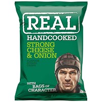 Real Crisps, Strong Cheese & Onion, 35g, Pack of 24 Real Crisps, Strong Cheese & Onion, 35g, Pack of 24