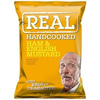 Real Crisps, Ham & English Mustard, 35g, Pack of 24 Real Crisps, Ham & English Mustard, 35g, Pack of 24