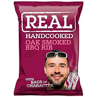 Real Crisps, Oak Smoked BBQ Rib, 35g, Pack of 24