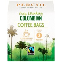 Percol Colombian Coffee Bags, 8g, Pack of 10 Percol Colombian Coffee Bags, 8g, Pack of 10