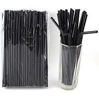 Belgravia Bio PLA Plastic Bendy Straws, Black, Pack of 250 Belgravia Bio PLA Plastic Bendy Straws, Black, Pack of 250