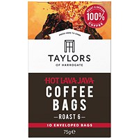 Taylors of Harrogate Hot Lava Java Coffee Bags, Pack of 10 Taylors of Harrogate Hot Lava Java Coffee Bags, Pack of 10