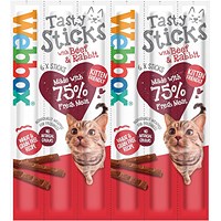 Webbox Cats Tasty Sticks Beef & Rabbit, Pack of 6