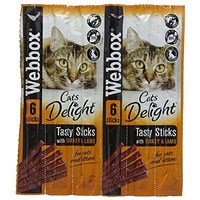 Webbox Cats Tasty Sticks Turkey & Lamb, Pack of 6