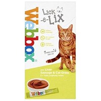 Webbox Lick-e-Lix Liver Sausage & Cat Grass, 15g, Pack of 5