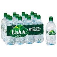 Volvic Still Water, Plastic Sports Cap Bottles, 1 Litre, Pack of 12