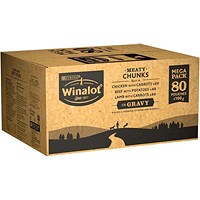 Winalot Meaty Chunks in Gravy, 100g, Pack of 80