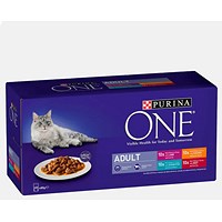 Purina One Adult Cat Food Mixed Mini Fillets in Gravy, 85g, Pack of 40
