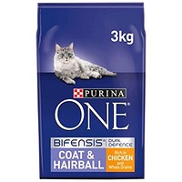 Purina One Coat & Hairball Dry Cat Food Chicken, 3kg