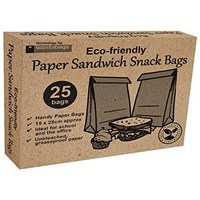 Eco-Friendly Paper Sandwich & Snack Bags, 150x250mm, Pack of 25