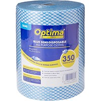 Janit-X Optima All Purpose Non Woven Cloth Roll, 350 Sheet, Blue