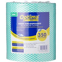 Janit-X Optima All Purpose Non Woven Cloth Roll, 350 Sheet, Green
