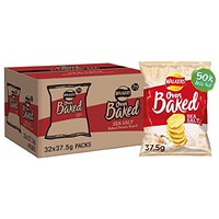 Walkers Oven Baked Ready Salted Crisps, 37.5g, Pack of 32 Walkers Oven Baked Ready Salted Crisps, 37.5g, Pack of 32