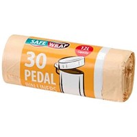 Safewrap White Peddle Bin Liners, Size C 15 Litre, Pack of 30