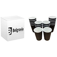Belgravia Triple Walled Ripple Paper Cups, 227ml, Black, Pack of 25