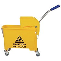 Yellow Colour Coded Wheeled Mop Bucket & Wringer, 17 Litre Yellow Colour Coded Wheeled Mop Bucket & Wringer, 17 Litre