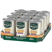 Winalot Adult Wet Dog Food Can with Chicken in Jelly, 400g, Pack of 12