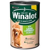 Winalot Adult Wet Dog Food Can with Lamb & Turkey in Jelly, 400g, Pack of 12