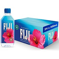 Fiji Water Natural Artesian Still Water, Plastic Bottles, 500ml, Pack of 24