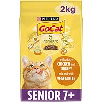 Go-Cat Senior Cat Chicken, Turkey Vegetables Dry Cat Food, 2kg