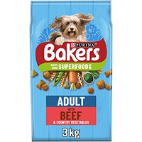 Bakers Beef & Veg Adult Dog Food, 3kg