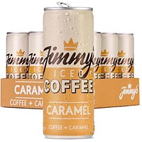 Jimmys Iced Coffee Caramel Cans, 250ml, Pack of 12 Jimmys Iced Coffee Caramel Cans, 250ml, Pack of 12